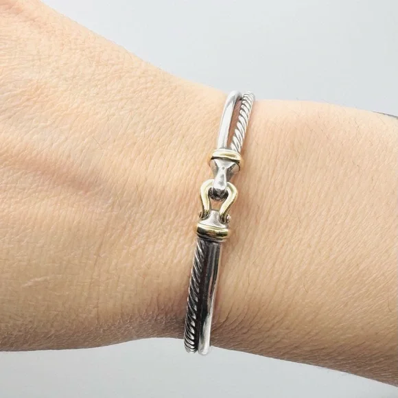 David Yurman Crossover Bracelet With 18k Gold - Picture 3 of 7